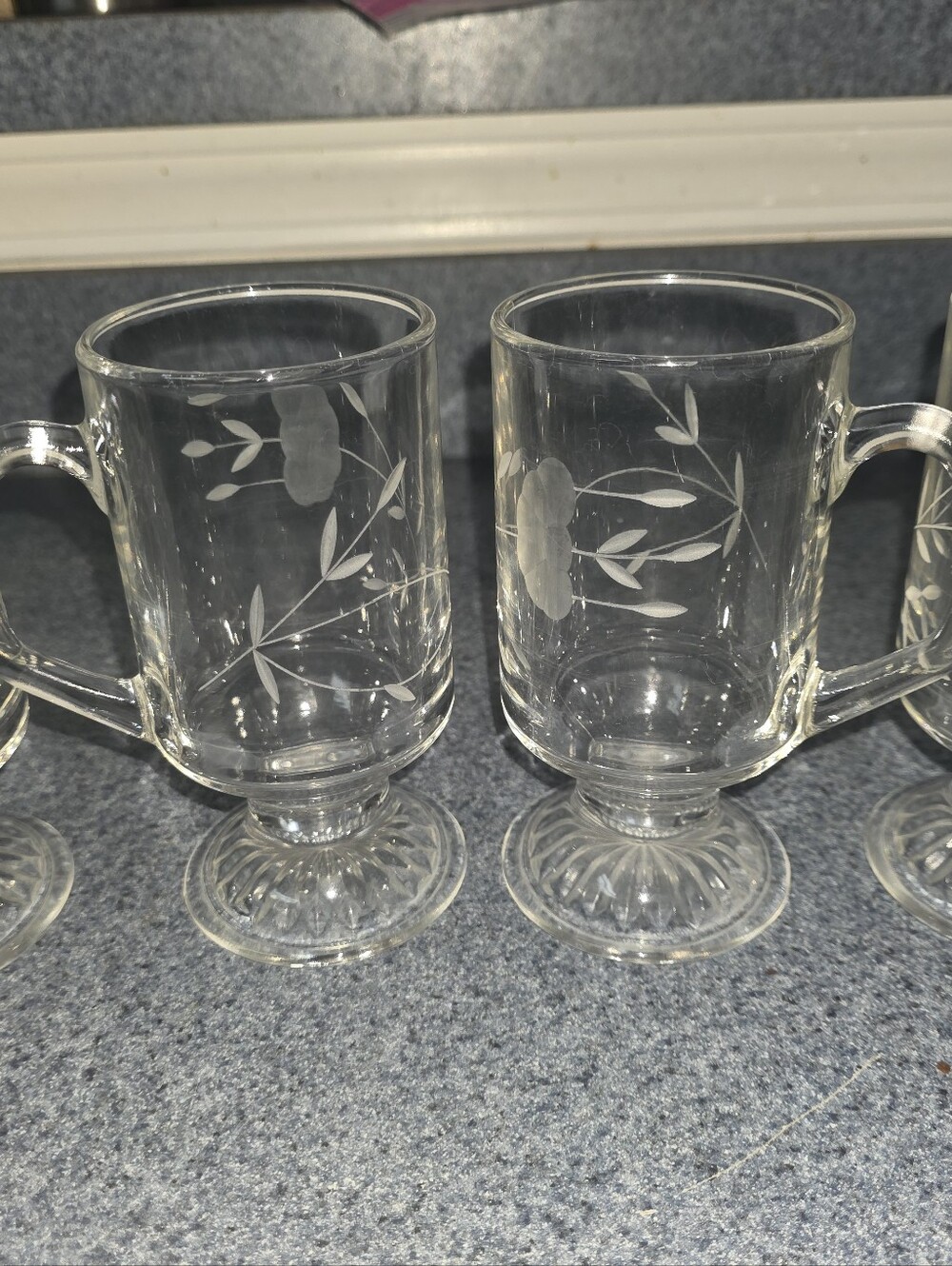 Princess House Heritage Pattern Irish Coffee Mugs, Set Of 4.